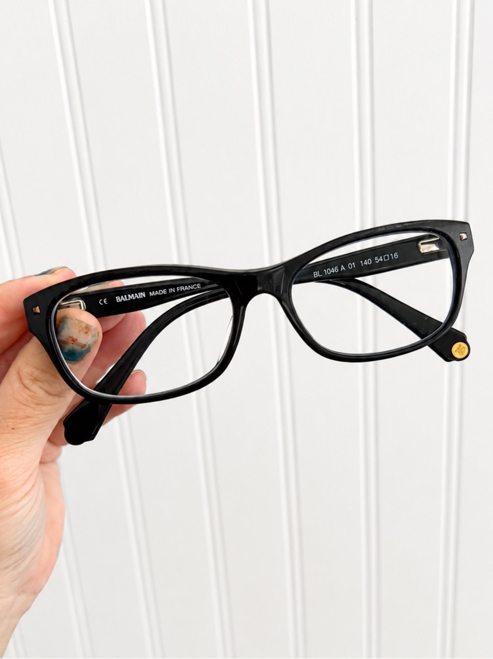 Balmain BL 1046 A 01 Black Eyeglass Frames 54-16-140 Made in France Designer